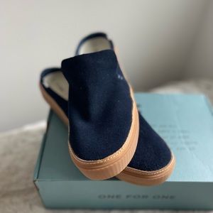 Navy Suede Slip-On Toms - Size 11